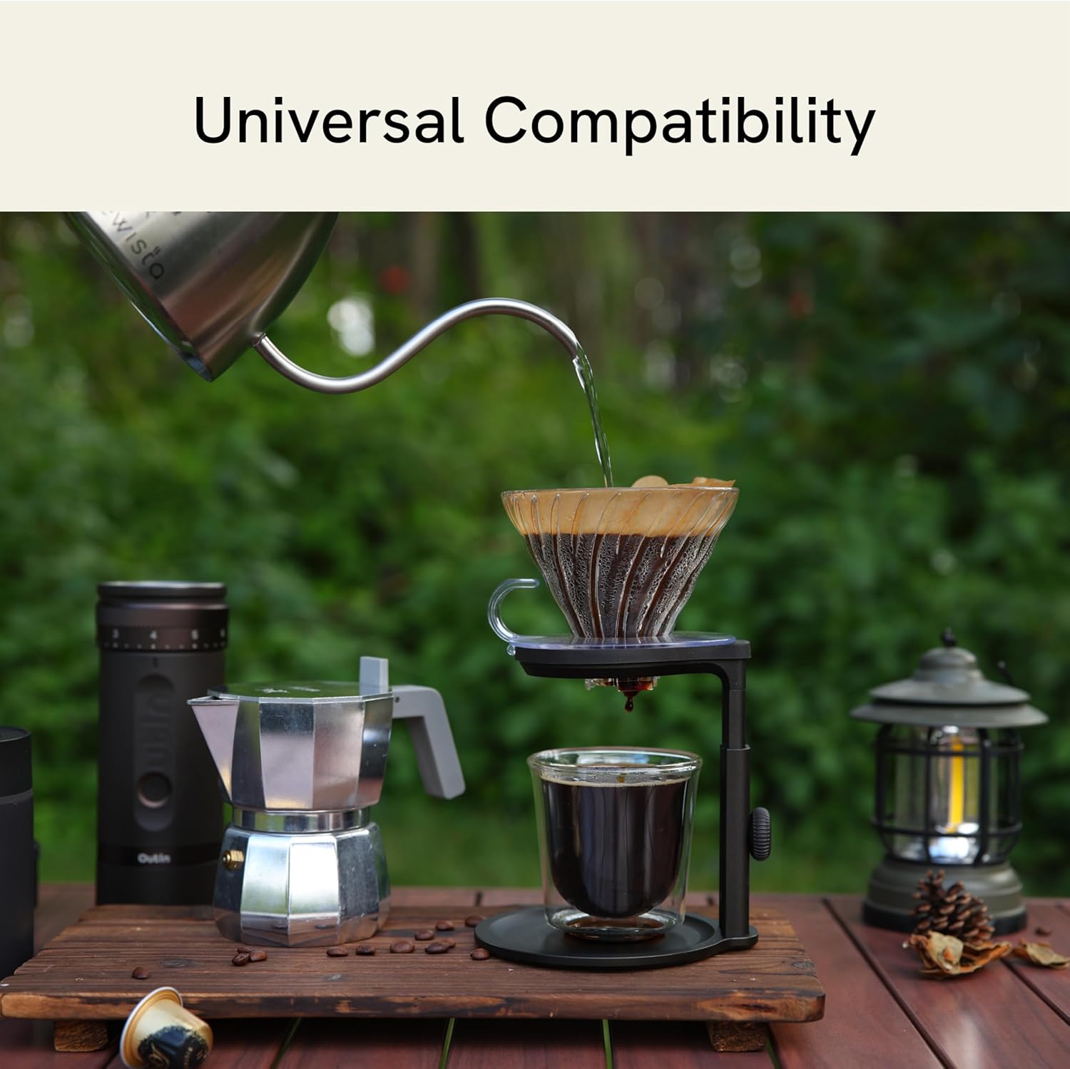 OutIn Detachable Universal Coffee Stand,Portable Espresso Machine Stand,Pour Over Coffee Stand Easy to Carry