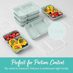 Bentgo Prep - 20-Piece 2-Compartment Reusable Meal Prep Containers with Lids, PFAS & BPA Free Materials, Durable, Microwave, Freezer, & Dishwasher Safe To Go Food Storage (Mint)