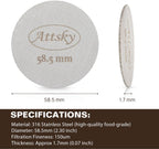 58.5mm Espresso Puck Screen, Espresso Filter for 58mm Portafilter Filter Basket, Reusable Espresso Screen with 1.7mm Thickness 150μm 316 Stainless Steel