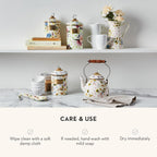 MACKENZIE-CHILDS Wildflowers Enamel Canister, Floral Kitchen Storage Container with Lid, Medium