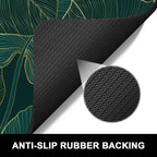 Rnivvi Dish Drying Mat for Kitchen Counter, 16 x 18" Boho Theme Absorbent Heat Resistant Drying Pad with Non-slip Rubber, Coffee Bar Mats for Dish Rack Kitchen Decor Accessories, Tropical Palm