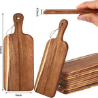 Patelai 12 Packs Wooden Cutting Board Set with Handles Large Kitchen Serving Plain Chopping Board Bulk Gifts for Mom for Vegetables Meat Pizza Cheese Fruit Bread(Acacia Wood,16 x 5 Inch)