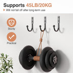 6 Pack Wall Hooks，Metal Hooks Hold up to 45 Lbs，Hooks Wall Mount for Hanging Towel/Coat/Bag/Keys/Cups，Ideal for Bathroom，Outdoor，Closet，Kitchen，Garage，Black