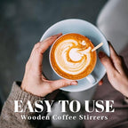ANTETOK Wooden Coffee Stirrers - Coffee Stir Sticks 5.5 Inch,100pcs Disposable Swizzle Sticks,Swizzle Drink Sticks for Coffee,Tea,Cocktail and Hot Chocolate