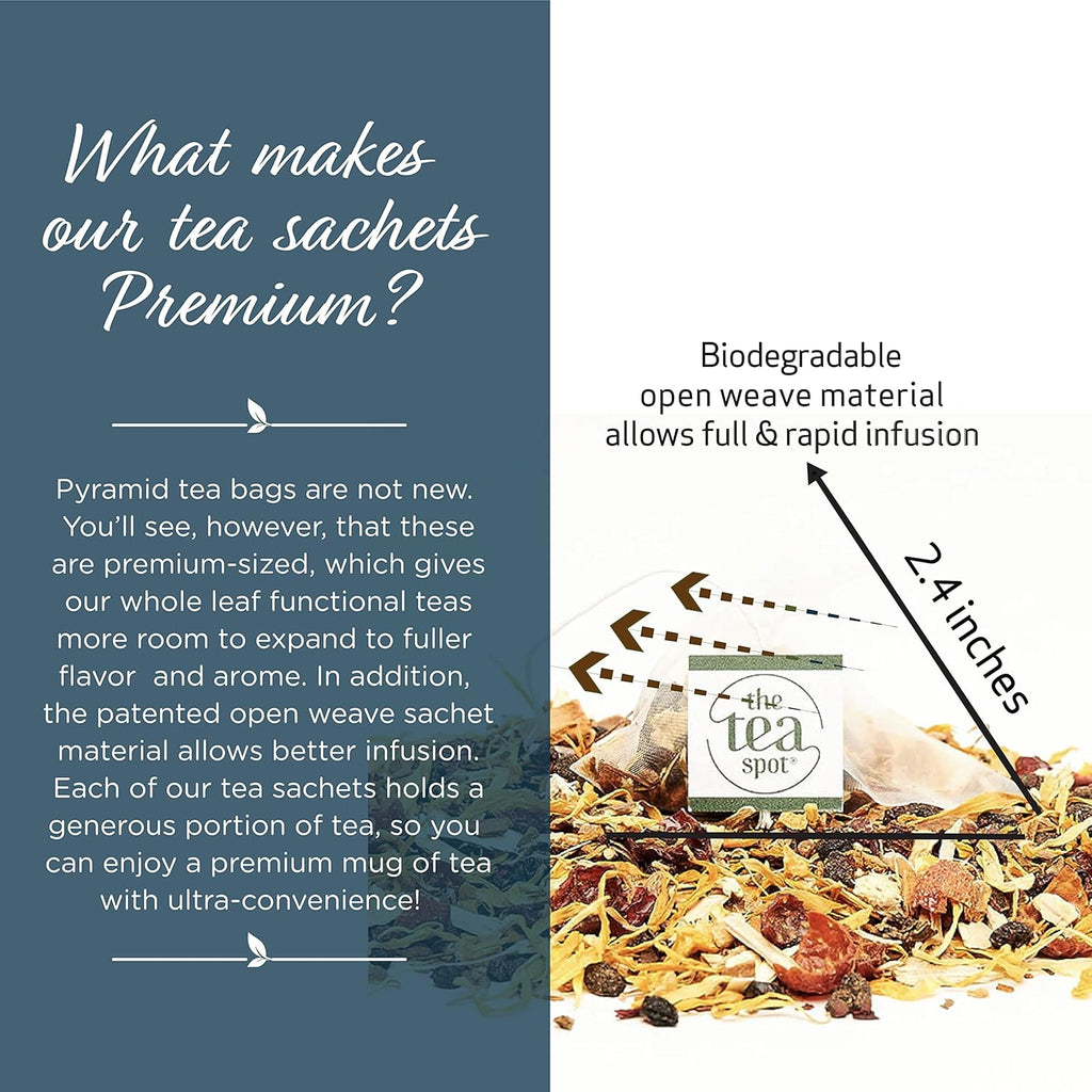 The Tea Spot Organic Immunity Tea with Natural Vitamin C for Immune Support|Blend of Adaptogens, Elderberry, Orange Peel, Ginger, Basil, Lemon Peel & Valerian Root | Caffeine-Free 15 Tea Bags