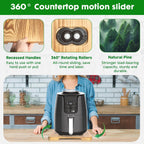 Appliance Slider 360° Rolling Tray for Coffee Maker- Wood Coffee Pot Slider Tray Countertop Rotation Sliding Tray with Wheels, Small Appliances Mat (Small 13.9"×9.4")