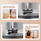 Gevi Hot Chocolate Maker with 5 in 1 Milk Frother and Steamer, Professional Milk Steamer, 17 oz/3.5 oz, Stainless Steel, Hot and Cold Milk Frother for Latte, Macchiato, Cappuccino and Hot Chocolate