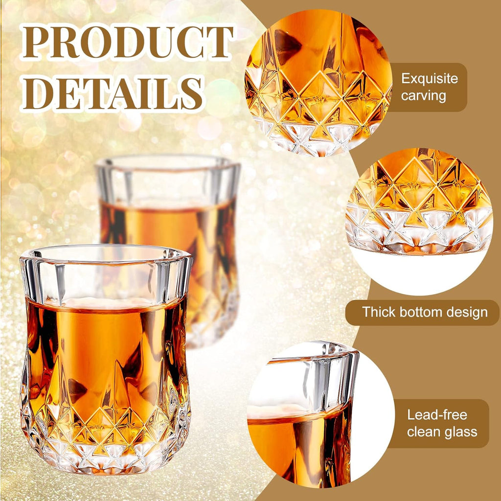 Meanplan 1.7oz Mini Shot Glasses Set Tasting Glasses Heavy Base Clear Shot cup Cute Cordial Mini Wine cups for Serving Whiskey, Wine, Juice(48 Pcs)