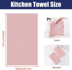 Homaxy Microfiber Waffle Weave Kitchen Towels, 16 x 28 Inch Ultra Absorbent and Solid Color Dish Towels, 4 Pack, Pink