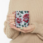 11 OZ Novelty Coffee Mugs - Christmas Gift (Red Rose Theme)