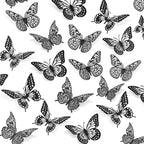 SAOROPEB 3D Butterfly Wall Decor 48 Pcs 4 Styles 3 Sizes, Gold Butterfly Decorations for Butterfly Birthday Decorations Butterfly Party Decorations Cake Decorations, Removable Stickers (Black)