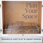 HOLDN’ STORAGE Pull Out Cabinet Organizer, Heavy Duty Caddy w/Lifetime Limited Warranty -22”W x 21”D - Requires At Least 23-1/4” Cabinet Opening, Steel Metal Cabinet Drawers Slide Out, Chrome