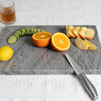 Koville Natural Marble Pastry Board for Kitchen, 16" x 12" Marble Tray Cutting & Charcuterie Board Slab for Countertop, Stone Cheese Resistant Pastry Tray, Rectangular Serving & Chopping Slab - Dark