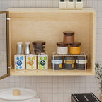 Redrubbit 4 Pack(10.6 x 5.1 Inch) Cabinet Storage Shelf Rack, Rustproof Kitchen Counter and Cabinet Shelf, Small Storage Rack Organizer for Kitchen, Fridge, Cabinet, Bathroom, White