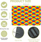 Kitchen Mat Rainbow Half Circle Star Dish Drying Mat 16"x24" Bsorbent Coffee Maker Mat for Sink Dishes or Under Rack Kitchen Counter Accessories Absorbent Hide Stain Rubber Backed Dish Drying Pad