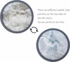 Absorbent Coasters for Drinks with Holder - 6packs, Silicone Coaster with Soft Felt Insert (4.3 inch Coasters with 4.5 inch Holder, Marble Style)