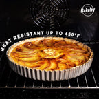 10-Inch Round Tart Pan with Loose Removable Bottom, Non-Stick Carbon Steel Quiche Pan for Oven Baking (Champagne Gold)