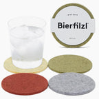 Graf Lantz - Bierfilzl Merino Wool Round Coasters Set of 4 - Ikebana (4" Circles) - Absorbs 30% of Weight - German Wool - Heat Resistant, Sustainable, & Reusable - Home Decor & Coffee Table Decor