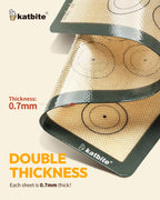 Silicone Baking Mat Set of 5, Katbite Food Grade Non-stick Reusable Cookie Sheet Bakeware Mats for Making Macaron, Cookie, Pizza, Pastry