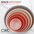 COOK WITH COLOR Prep Bowls with Lids- Wide and Deep Nesting Plastic Small Mixing Bowl Set with Lids, 12 Piece Set - Deep Bowls, Grey/Pink