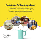 French Press Coffee Maker - Insulated, Stainless Steel Manual Coffee Makers For Home, Office Or Camping - Large 34oz Capacity For 4 Cups