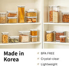 Premium Airtight Food Storage Containers, Square-S 3PC-SET, Smart One-Click Seal Lid, No Hinges, 100% Leak Proof, BPA-FREE, Dishwasher, Freezer & Microwave Safe