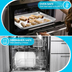 E-far Stainless Steel Baking Sheet with Wire Rack Set, 12.5” x 9.7” Cookie Sheet Broiling Pan for Oven, Rimmed Metal Tray with Cooling Rack for Cooking Roasting, Non-Toxic & Dishwasher Safe