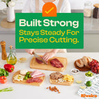 Riveira Two Tone Bamboo Wood Cutting Board – Gourmet Bamboo Grandeur: 8 x 8 Wooden Cutting Board – Wooden Cutting Boards For Kitchen Decorative – Innovative Juice Grooves Wooden Chopping Board