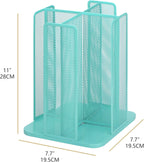 Annova Paper/Plastic Cup and Lid Holder Plastic Storage Organizer, 360°Rotating Coffee Mup Dispenser with 4 Compartments, Multifunctional Storage Rack for Home, Office, Bar, Coffee Shop (Turquoise)