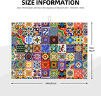 Bohemian Chic Floral Dish Drying Mat, Highly Absorbent Microfiber Kitchen Counter Pad Reusable Washable, 18*24"