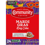Community Coffee Mardi Gras King Cake Flavored 24 Count Coffee Pods, Medium Roast, Compatible with Keurig 2.0 K-Cup Brewers, 24 Count (Pack of 1)