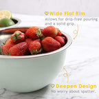 Rorence Stainless Steel Mixing Bowls: Color Painting Metal Mixing Bowl Set with Lids Nesting Bowls for Kitchen Set of 3