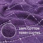 Homaxy 100% Cotton Terry Kitchen Towels(Purple, 13 x 28 inches), Checkered Designed, Soft and Super Absorbent Dish Towels, 12 Pack