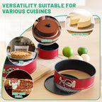 Springform Pan Set, Round Nonstick Pan (Red1)