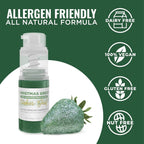 Bakell - Christmas Green Tinker Dust (4g, 1x Mini Spray Pump) Edible Glitter for Food, Desserts, and Beverages!