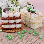 Green Sprinkles for Cake Decorating, 6 Sizes Mix Edible Pearl Sugar for Cupcake Cookie Ice Cream Topping, Wedding Parties Christmas Supplies 4.6 oz