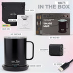 SMLDR Pro Heated Mug, 14 oz Smart Coffee Mug, Self-Heating, Adjustable Temperature, Battery Powered, Great for Coffee & Tea, Excellent Gift (Black)