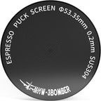 MHW-3BOMBER 54mm Espresso Puck Screen - 0.2mm Ultra Thin Espresso Puck - Metal Reusable Coffee Filter for Portafilter Basket 54mm - Puck Screen with Titanium Coating FG5641-OS