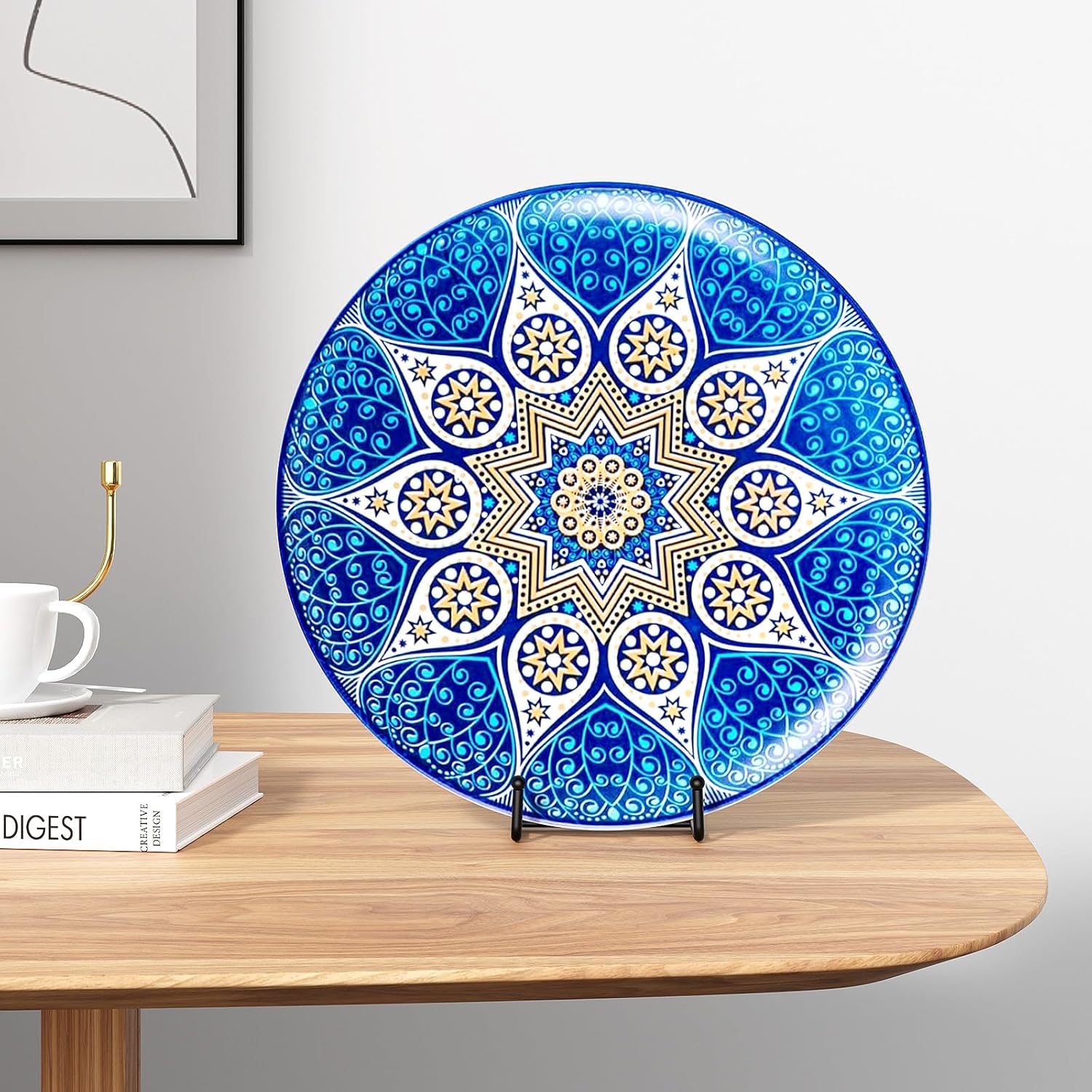 HONGYUTAI 3 Pack 10 Inch Plate Stands for Display Picture - Vinyl Table Top Display, Decorative Metal Frame Holders for Book , Photo and Platter, Tabletop Art, Black 3 Packs