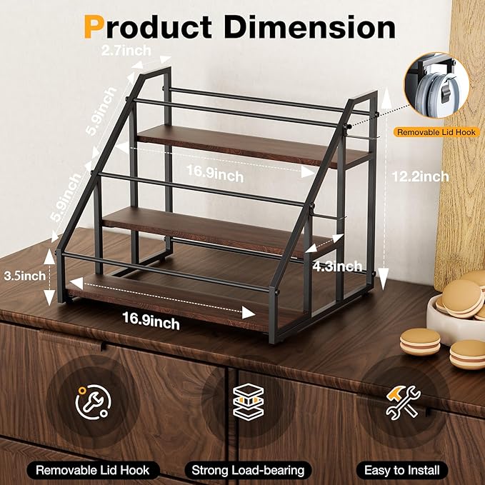 MOJOHAND Water Bottle Organizer for Full Stanley and Others' Large Tumbler Organization, Pantry Kitchen Organizers and Storage for Cup Accessories, Water Bottle Holder Wine Rack - 3 Tier Hold 12