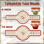 Silicone Bread Sling for Dutch Oven, 2 Pack (8" & 10" Round) – Non-Stick & 500°F Heat Resistant Sourdough Mat, Easy to Clean, Reusable Food-Grade Sourdough Slings - Fits 5–7 qt Dutch Ovens