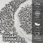 Silver Sprinkles for Cake Decorating, Star Candy Sugar, Mix Size, 150g/5.29oz, Food Grade, Cake Decoration, Cupcake Topper, Holiday, Party, Wedding Party, Birthday, Easter, Christmas Supplies