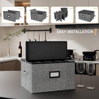 homyfort Wine Glass Storage Box, China Storage Containers with Dividers, Stemware Storage Case Holds 24 Wine Glass or long stem Crystal Glassware with Handles, Hard Shell and Stackable