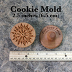 Wood Cookie Stamp, 2.5 Inch (Fancy Lotus CS-001)