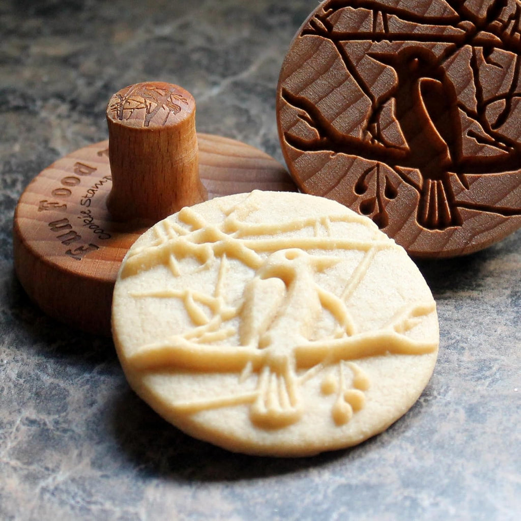 Wood Cookie Stamp, 2.5 Inch (Bird in a Tree CS-123)