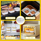 25 Pack Square Mini Cake Pans with Lids,Mini Loaf Pans with Lids,Aluminum Foil Baking Cups,Disposable Ramekins Cupcake Cups,Dessert Cups for Wedding Birthday Party Picnics,5oz (White)