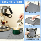 2-in-1 Coffee Bar Mat & Tamping Mat - 24”x16”Non-Slip Silicone Mats for Coffee Machines, Countertop, Bars, Kitchen Counter