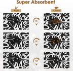 Arttown Coffee Mat for Countertops, Graffiti Abstract Letters Old School Black Dish Drying Mat 2 Pcs for Kitchen Bar Accessories, Coffee Maker Espresso Machine Dish Rack Hide Stain Rubber 12x19in