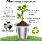 Reusable k Cup Coffee pod Filters,Universal stainless steel Refillable k Cups Filter Use for Keurig 2.0 and 1.0 Coffee Makers-machine(1pack)…