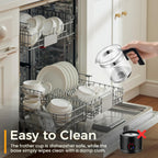 Milk Frother and Steamer, 6 in 1 Milk Steamer and Milk Warmer, 17oz Auto Shut Off Electric Frother with Touch Screen, Hot/Cold Foam Maker for Coffee, Latte, Cappuccino, Hot Chocolate